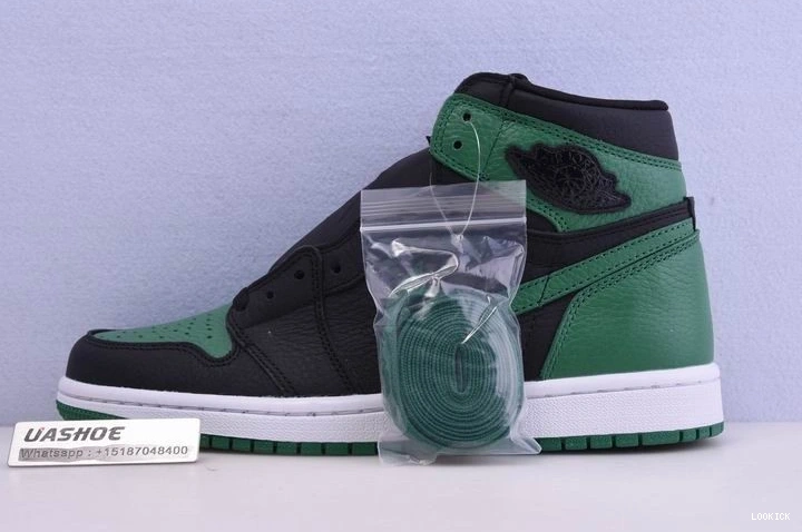 Pine 555088-030  1 Jordan Green High Retro Black 0510